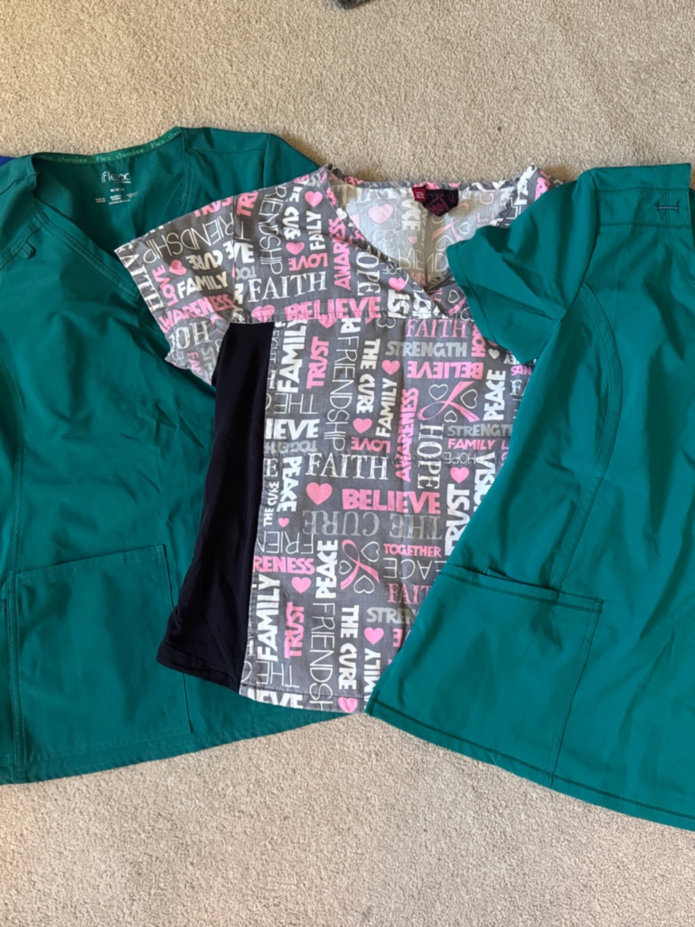 Mixed Scrub Tops - Teal, Royal Blue, & Patterned